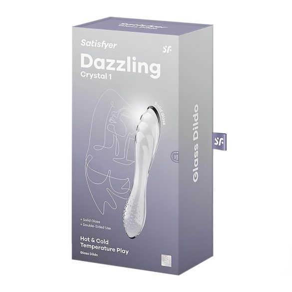 Satisfyer Dazzling Crystal 1 - dubbelzijdige glazen dildo - transparant