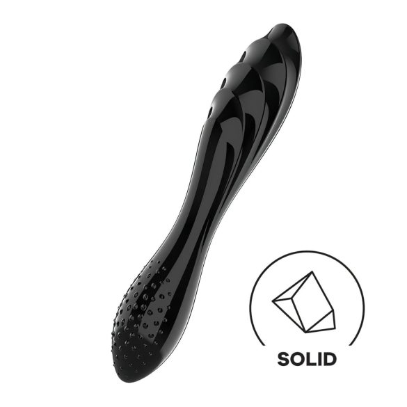 Satisfyer Dazzling Crystal 1 - dubbelzijdige glazen dildo (zwart)