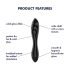 Satisfyer Dazzling Crystal 1 - dubbelzijdige glazen dildo (zwart)