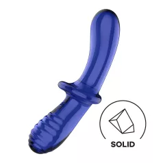 Satisfyer Double Crystal - dubbele dildo - glas - blauw