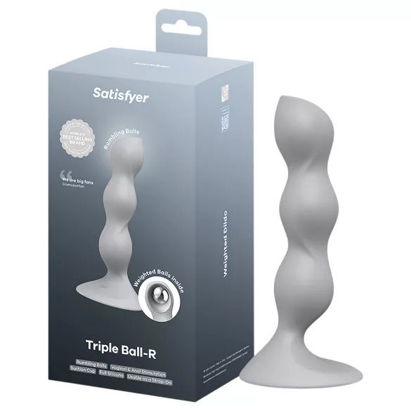 Satisfyer Triple Ball-R - dildo met kralen - grijs