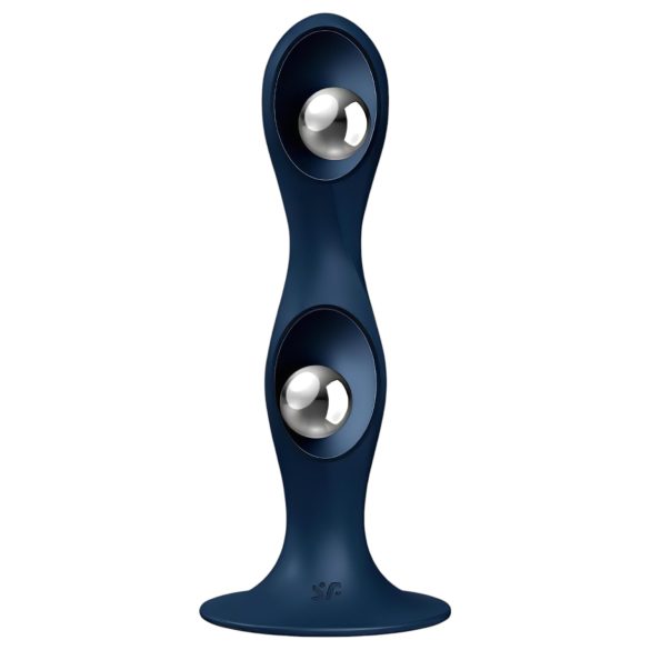 Satisfyer Double Ball-R - gewicht dildo - siliconen - blauw