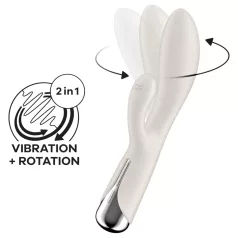   Satisfyer - rabbit vibrator met roterende clitorisstimulator - beige