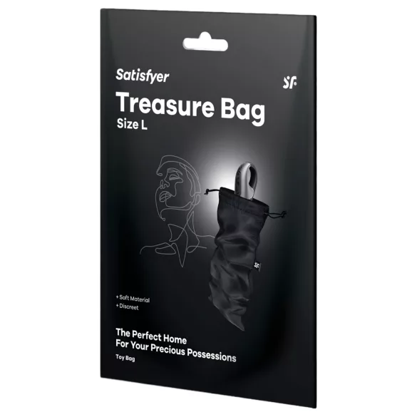 Satisfyer Treasure Bag L - discrete opberg tas - medium (zwart)