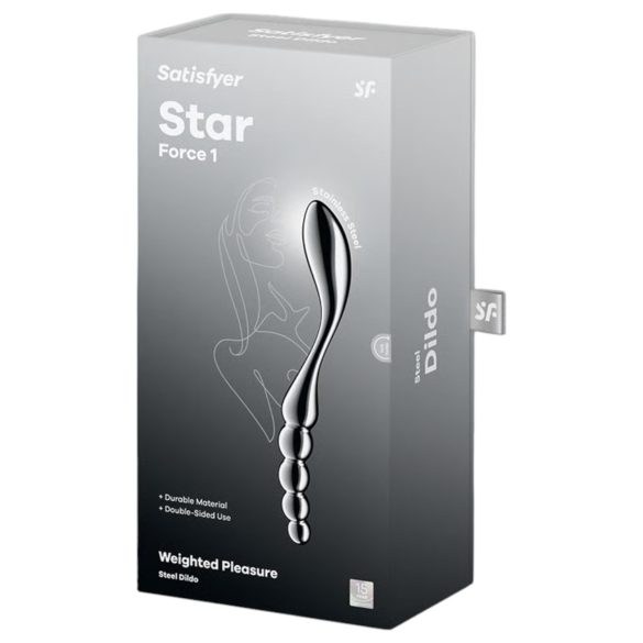 Satisfyer Star Force 1 - metalen dildo met bolletjes - zilver