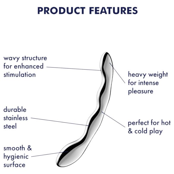 Satisfyer Cosmic Crest 2 - golvend stalen dildo (zilver)