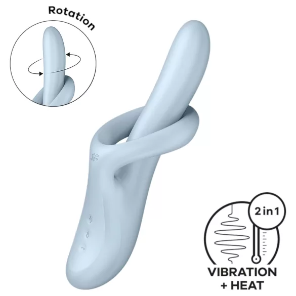 Satisfyer Heat Flex 4 - verwarmende vibrator met clitorisstimulator (blauw)
