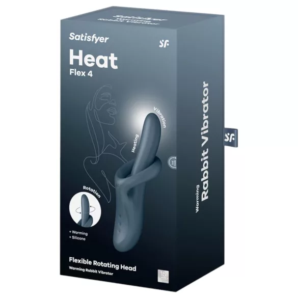Satisfyer Heat Flex 4 - flexibel vibrator met verwarmde clitorisarm - grijs