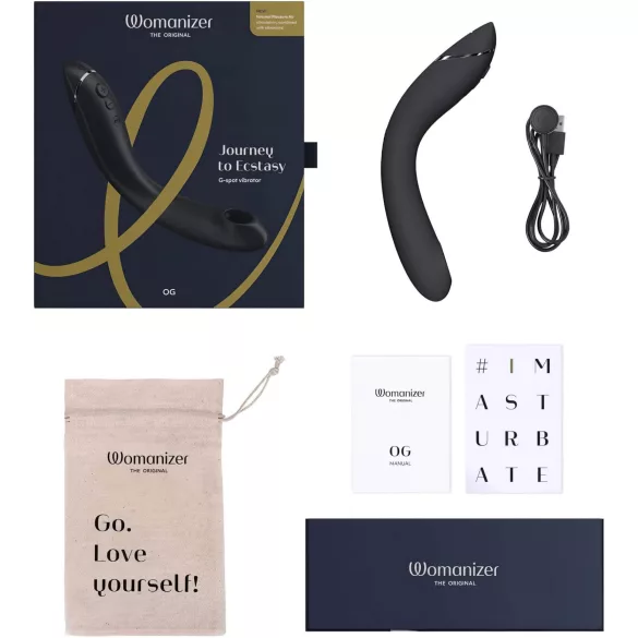 Womanizer OG - luchtdruk vibrator en G-spot vibrator - oplaadbaar - zwart