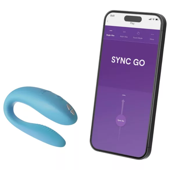 We-Vibe Sync Go - App-gestuurde koppelsvibrator (turkoois)
