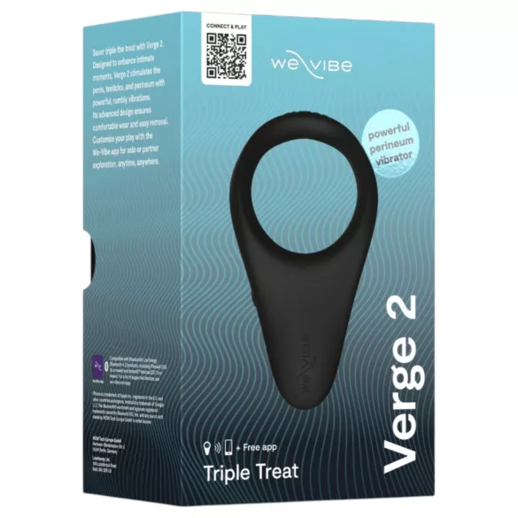 We‑Vibe Verge 2 - App‑gestuurde vibrerende penisring voor mannen (zwart)