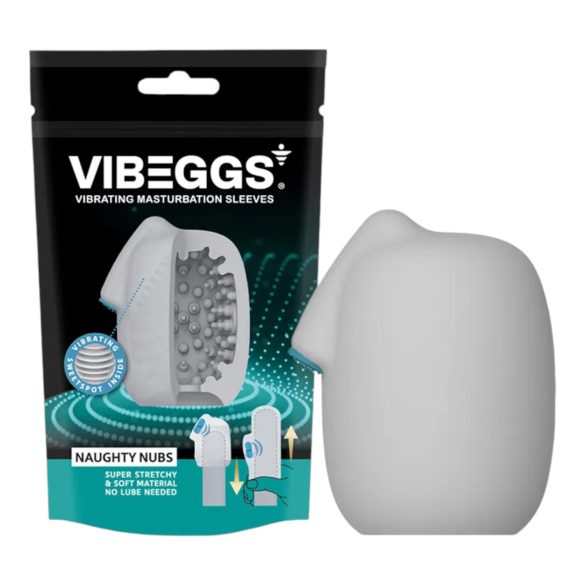 VIBEGGS Naughty Nubs - vibrerend ei masturbator (wit)