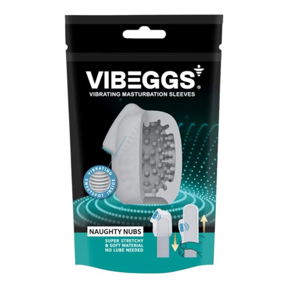 VIBEGGS Naughty Nubs - vibrerend ei masturbator (wit)
