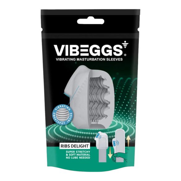 VIBEGGS Ribs Delight - vibrerend eitje masturbator (wit)