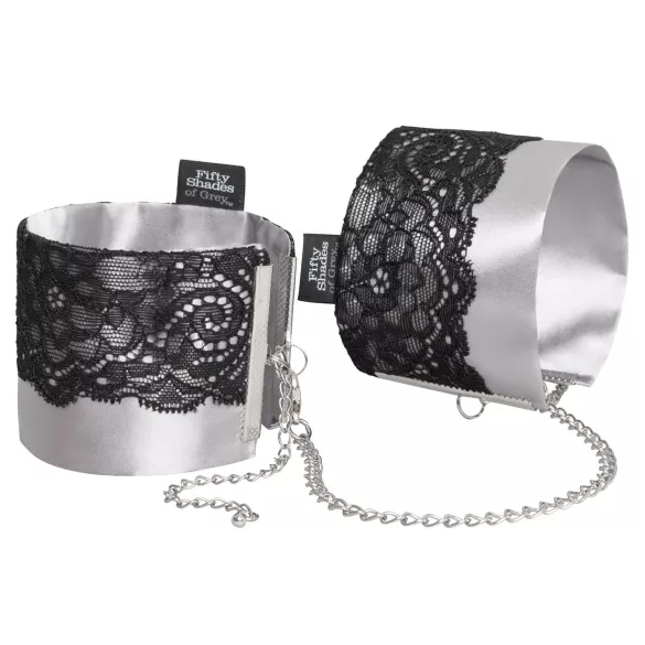 Fifty Shades of Grey - handboeien - satijn - zilver
