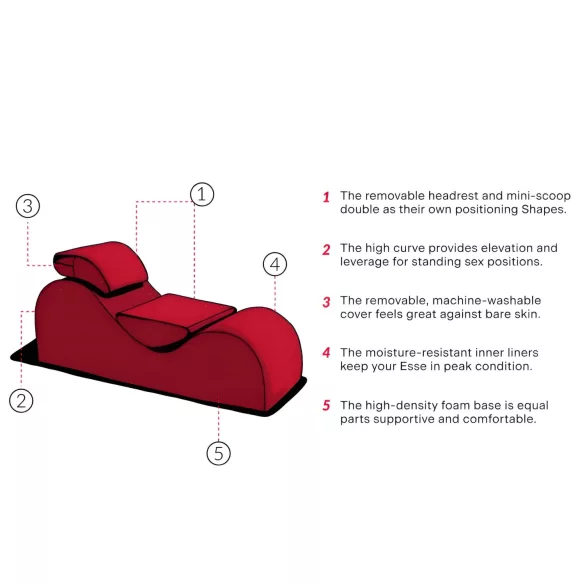 Liberator Esse Lounger - tantra lounge stoel - verstelbaar - zwart