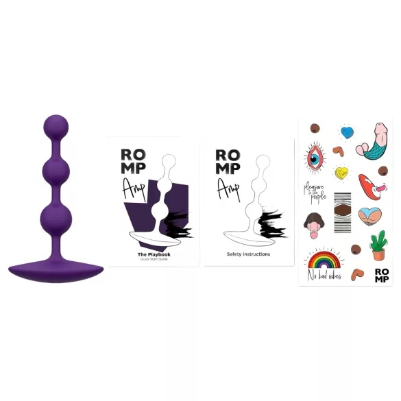 ROMP Amp - anaal dildo met noppen - siliconen - paars