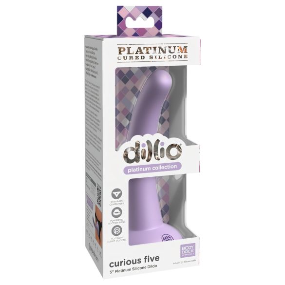 Dillio Curious Five - zuignap dildo (15cm) - paars