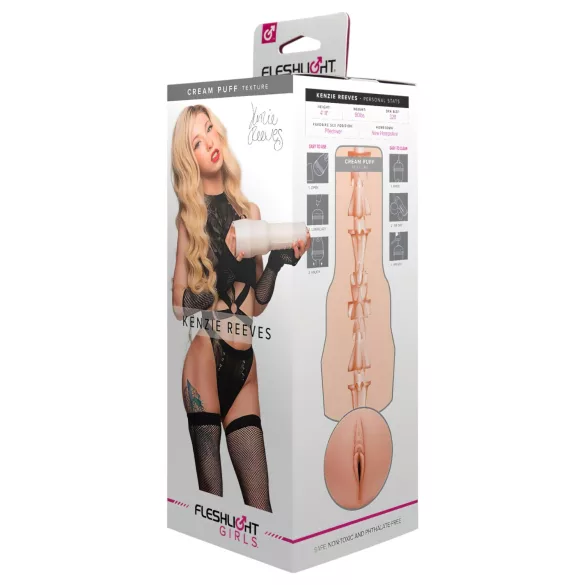 Fleshlight Kenzie Reeves Creampuff - levensechte kunstvagina (natuurkleur)