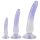Kristalhelder anale dildo set - 3 stuks (transparant-blauw)