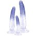 Kristalhelder anale dildo set - 3 stuks (transparant-blauw)