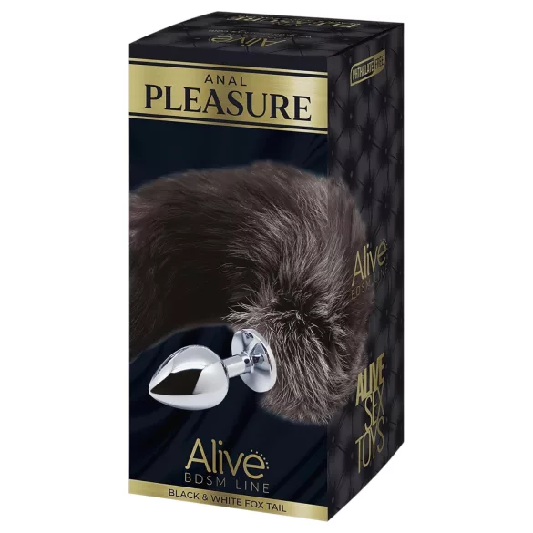 Alive Anal Pleasure - middelgrote anaalkraal met vossenstaart (zilver)