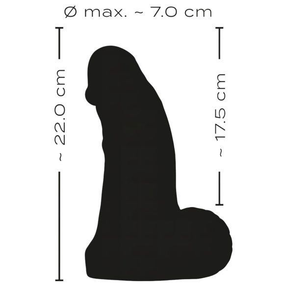 Realistixxx Real Giant - realistische dildo met ballen - 22 cm (zwart)