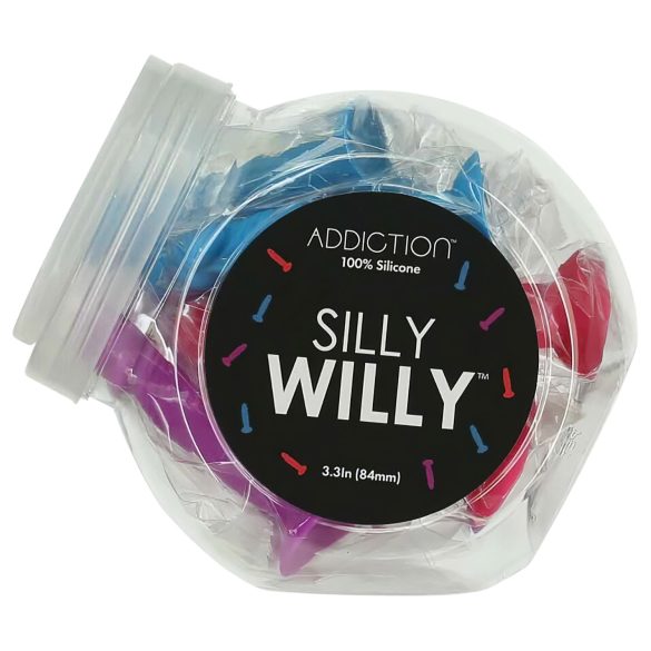 Silly Willy - Kleurrijk zuignap dildo van siliconen - 12 stuks