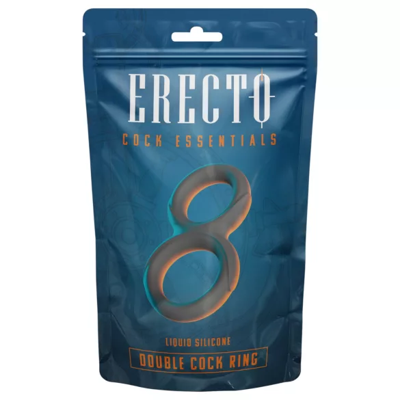 Erecto - dubbele penisring - siliconen - zwart