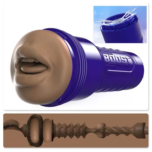 Fleshlight Boost Oral - levensechte mondmasturbator (bruin)