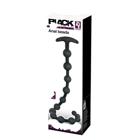 Black Velvets - anaal dildo met kralen - siliconen - zwart