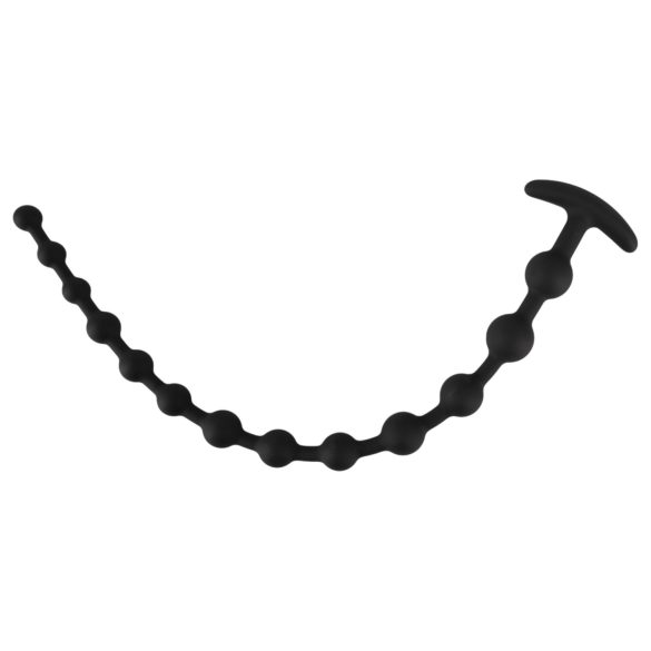 Black Velvets - anaal dildo met kralen - siliconen - zwart