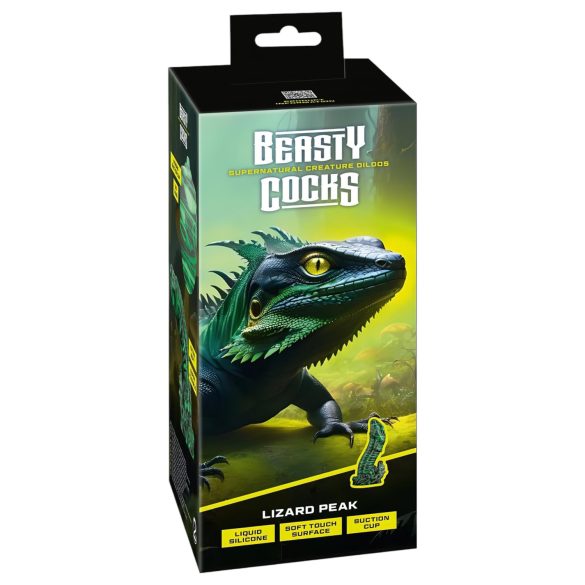 Beasty Cocks Lizard Peak - dildo penis - hagedis - groen zwart