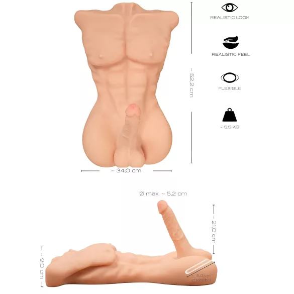 Realistixxx - mannentorso - levensechte masturbator