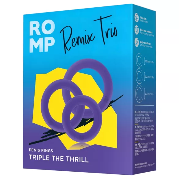 ROMP Remix Trio - penisringen set - 3 stuks - paars