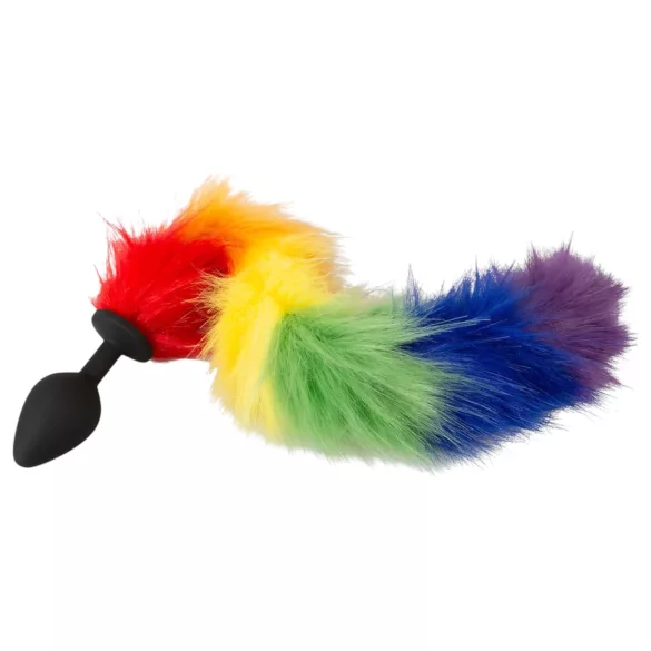 You2Toys - silicone anale plug met staart (regenboog)