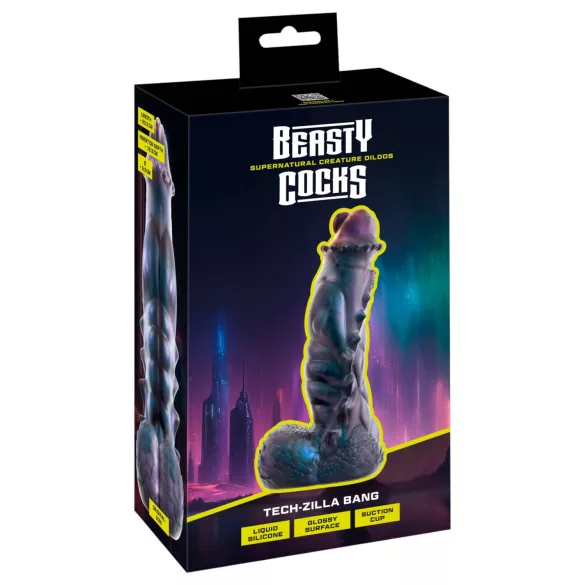 Beasty Cocks Tech-Zilla Bang - dildo met zuignap in monstervorm (paars)