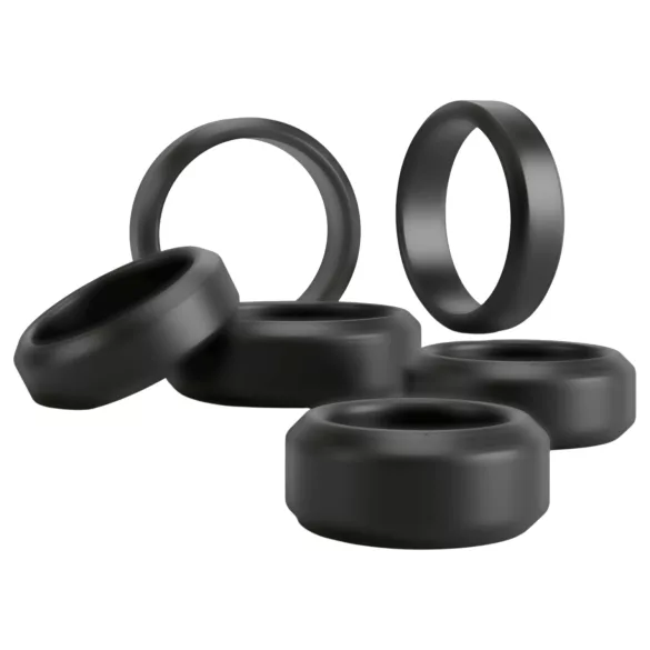 You2Toys - penis- en teelbalringen set (zwart) - 6 stuks