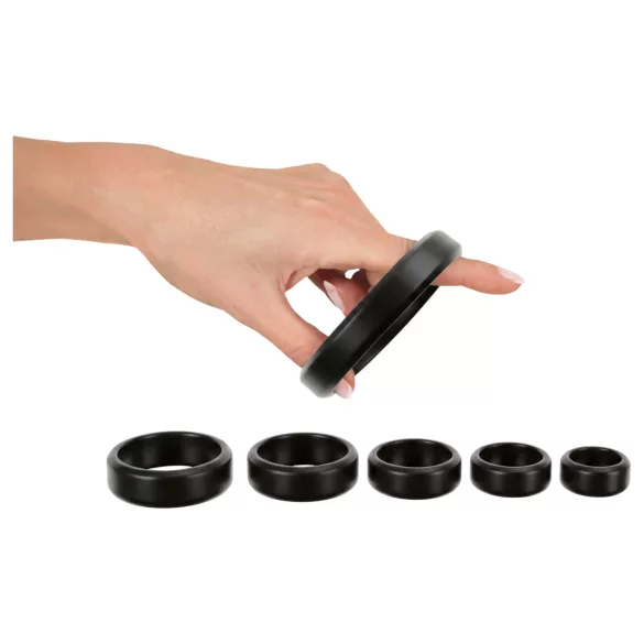 You2Toys - penis- en teelbalringen set (zwart) - 6 stuks