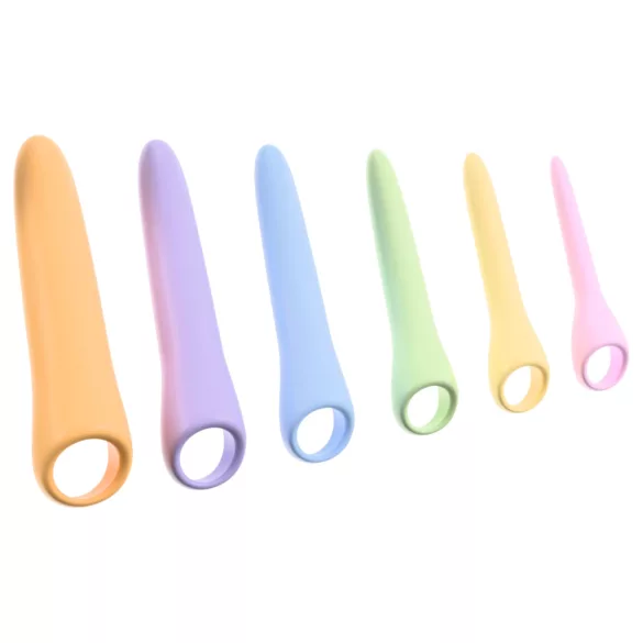 You2Toys Six in a Row 2.0 - 6-delige siliconen dildo- en dilatorset (gekleurd)