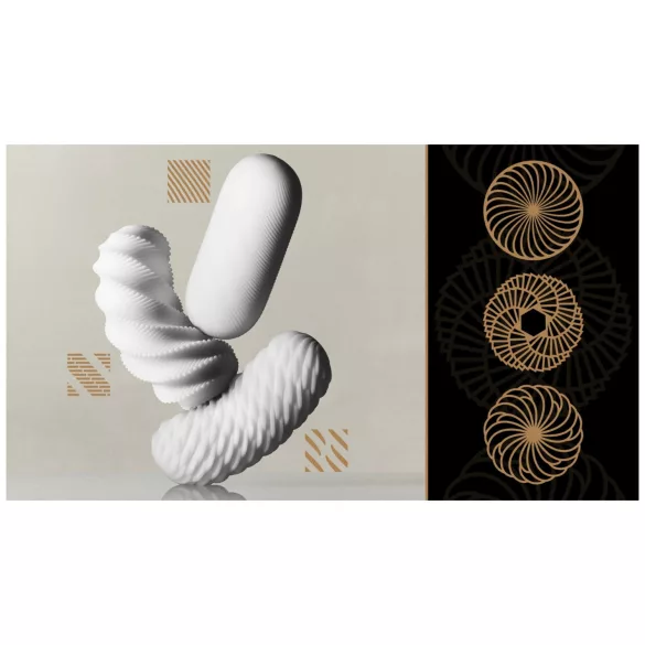 TENGA 3Dx Zen - 3D‑gepatroneerde masturbator (wit)
