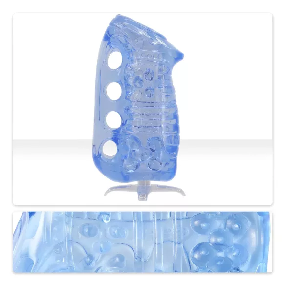 Fleshlight Fleshskins Grip Blue Ice - aan beide uiteinden open masturbator (blauw)