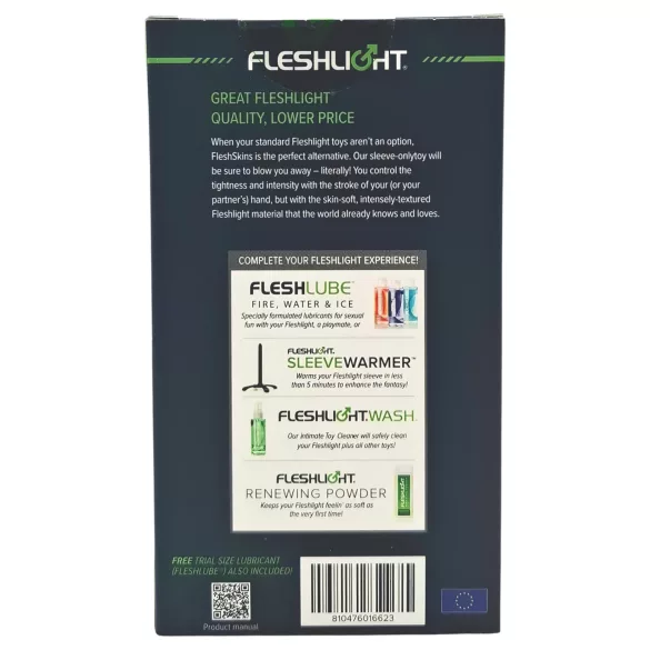 Fleshlight Fleshskins Grip Blue Ice - aan beide uiteinden open masturbator (blauw)