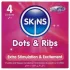 Skins - condoom geribbeld en met noppen - 4 stuks