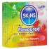 Skins - gearomatiseerd condoom - munt, kauwgom, banaan, aardbei (4 stuks)