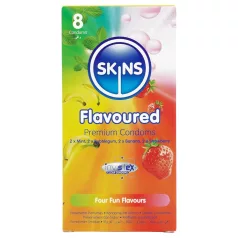   Skins - geparfumeerd condoom - mint, kauwgom, banaan, aardbei (8 stuks)