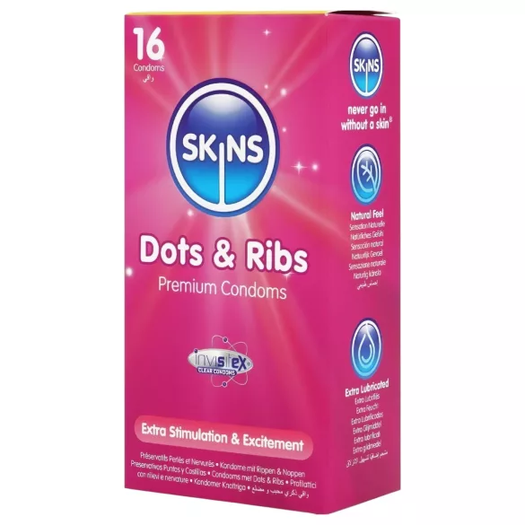 Skins - condooms ribbels en nopjes - 16 stuks