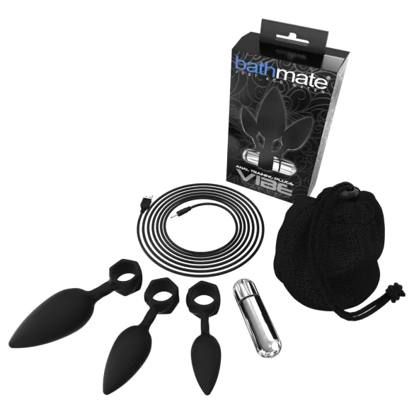 Bathmate Anal Training Plugs Vibe - vibrerend anaal plug set (zwart)