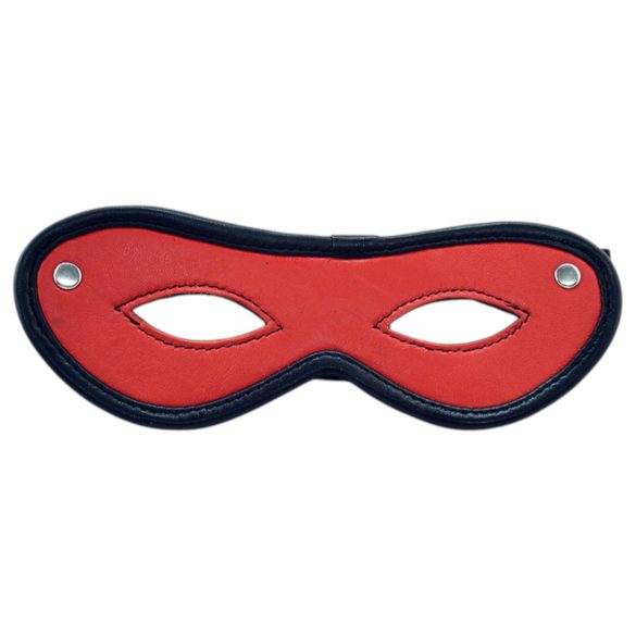 Rouge - echte leren open oogmasker (rood)