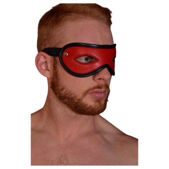 Rouge - oogmasker open - echt leer - rood